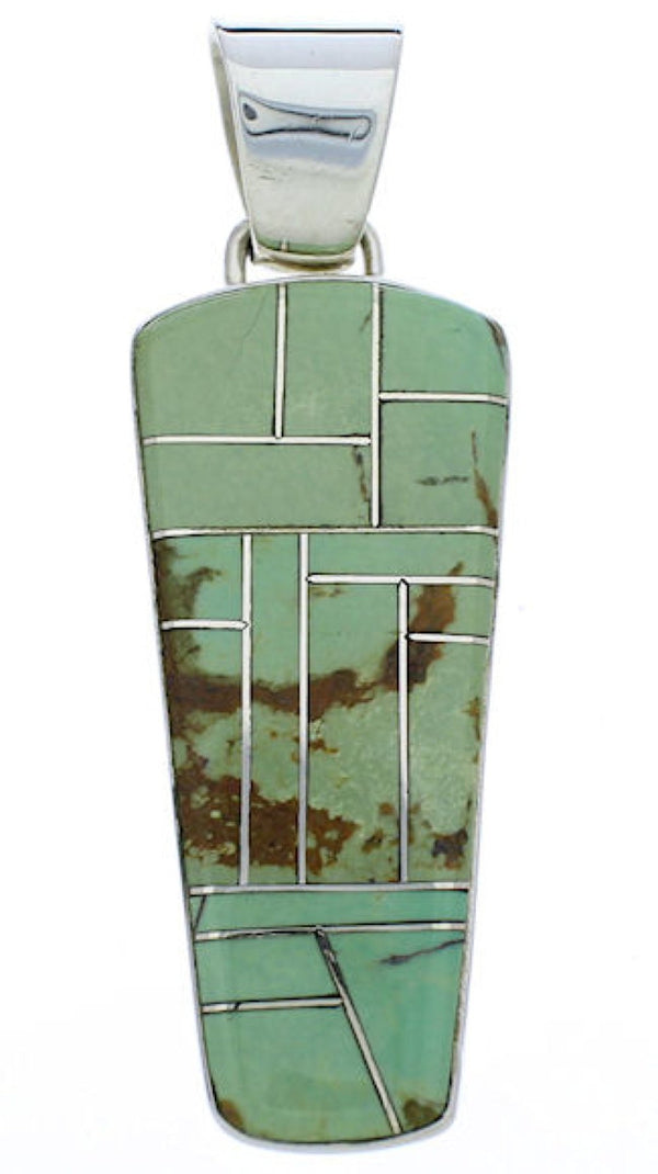 Turquoise Inlay Jewelry Silver Southwest Pendant PX30132